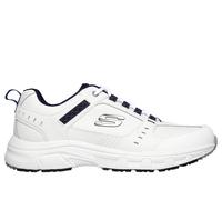 Skechers Men's Relaxed Fit: Oak Canyon - Redwick Sneaker in White/Navy Blue, Size 9 | Leather/Synthetic/Textile