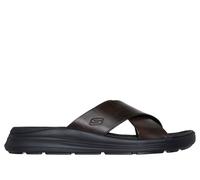 Skechers Men's Relaxed Fit: Sargo - Denal Sandals in Dark Brown, Size 6 | Leather