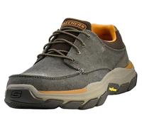 Skechers Men's Respected-Loleto Moc Toe Bungee Lace Slip On, Brown Canvas with Suede, 10 UK