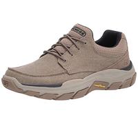 Skechers Men's Respected-Loleto Moc Toe Bungee Lace Slip On Trainers, Taupe, 9 UK X-Wide
