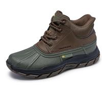 Skechers Men's Respected Swamper Ankle Boot, Olive Leather/Duraleather/Brown Trim, 13 UK