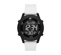 Skechers Men's Rosencrans Polycarbonate Digital Watch with Silicone Strap, White, 22 (Model: SR5152)