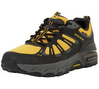 Skechers Men's Max Protect Sherwood Ridge Sneaker, Black Leather/Synthetic/Yellow Trim, 8 UK