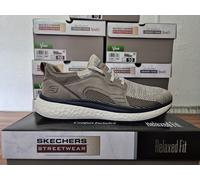 SKECHERS MENS SHOES BROWN KNIT MEMORY FOAM LACE SOFT ARCH GREY TRAINERS UK 9