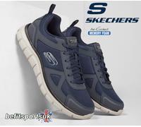 Skechers Men's Track Shoes 52631 - Fabric, Lace-Up, Flat 1-3 cm Heel - Navy 44