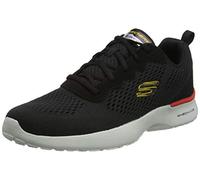 Skechers Men's Skech-Air Dynamight Tuned Up Sneaker, Black Engineered Mesh/Pu/Gray Trim, 10 UK