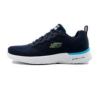 Skechers Men's Skech-Air Dynamight Tuned Up Trainers, Navy Engineered Mesh Pu Lime Trim, 8.5 UK
