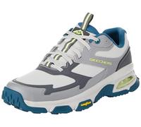 Skechers Men's Skech-AIR Sleek Envoy Trainers, Gray Leather/Synthetic/Textile/Aqua Trim, 10 UK