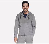 Skechers Men's SKECH-KNITS Ultra Go Weekend Full Zip Hoodie in Light Gray, Size Medium | Polyester/Spandex