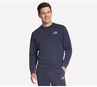 Skechers Men's SKECHCLOUD Elevate Crew Top in Charcoal/Navy Blue, Size Medium | Polyester/Rayon/Rayon
