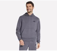 Skechers Men's SKECHCLOUD Elevate Hoodie in Black/Charcoal, Size Small | Polyester/Modal/Modal