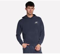 Skechers Men's SKECHCLOUD Elevate Hoodie in Charcoal/Navy Blue, Size Medium | Polyester/Modal/Spandex