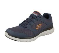 Skechers Men's Flex Advantage 4.0 Sneaker, Navy Leather Mesh Pu Trim, 9 UK