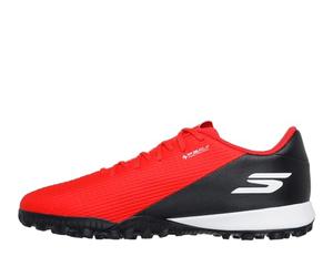 Skechers Men's Skx_2 Academy Tf Mens Turf Soccer Trainers - Lightweight, Precise Control Trainers, Red Synthetic/Black Trim, 4.5 UK