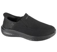 Skechers Men's Slade Deacon Slip-On Sneakers, Black Knitted Mesh, 9 UK