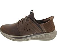 Skechers Men's Slade Zachary Slip-On Sneakers, Dark Brown Mesh/Leather, 9.5 UK