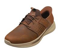 Skechers Men's Slade Zachary Slip-in Trainers, Dark Brown Mesh/Leather, 11 UK