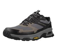Skechers Men's Skech-AIR Sleek Envoy Trainers, Black Leather/Synthetic/Textile/Brown Trim, 13 UK