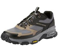 Skechers Men's Skech-AIR Sleek Envoy Trainers, Black Leather/Synthetic/Textile/Brown Trim, 8 UK
