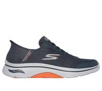Skechers Men's Slip-ins: Arch Fit 2.0 - Simplicity 2 Sneaker in Charcoal/Orange, Size 7 | Textile/Synthetic, Machine Washable