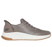 Skechers Men's Slip-ins: BOBS Sport Squad 4 - Direct Step Sneaker in Taupe, Size 7.5 | Synthetic/Textile