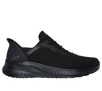 Skechers Men's Slip-ins: BOBS Sport Squad Sneaker in Black, Size 7 | Textile/Synthetic, Vegan, Machine Washable