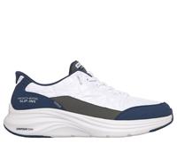 Skechers Men's Contour Foam Cozy Fit Hands Free Slip-in Sneaker, White/Navy, 6.5 UK Wide