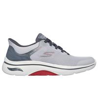 Skechers Men's Slip-ins: GO WALK Arch Fit 2.0 - Cal Sneaker in Gray/Red, Size 6 | Textile/Synthetic, Vegan
