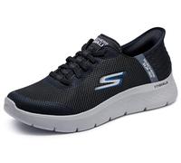 Skechers Men's GO Walk Flex Hands UP Trainers, Black and Grey Textile/Synthetic, 11 UK