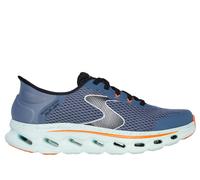 Skechers Men's Slip-ins: GO WALK Glide-Step 2.0 - Zander Sneaker in Navy Blue/Orange, Size 6 | Textile/Synthetic, Vegan, Machine Washable