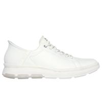 Skechers Men's Slip-ins MN: Casual Glide Cell - Abbott Shoes in White, Size 9.5 | Leather/Synthetic/Textile