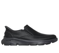 Skechers Men's Slip-ins Relaxed Fit: Arch Fit Garza - Umar Sneaker in Black, Size 9.5 | Leather/Synthetic/Textile