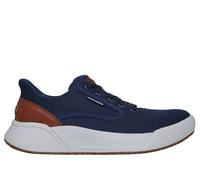 Skechers Men's Slip-ins Relaxed Fit: Cyrus - Shaw Sneaker in Navy Blue, Size 9.5 | Textile/Synthetic, Vegan, Machine Washable