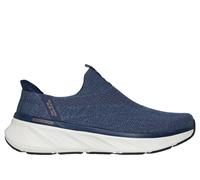 Skechers Men's Slip-ins Relaxed Fit: Edgeride - Commissioner Sneaker in Navy Blue/Orange, Size 13 | Textile/Synthetic, Vegan, Machine Washable