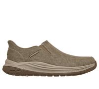 Skechers Men's Slip-ins Relaxed Fit: Meroe - Dayton Sneaker in Dark Taupe, Size 6.5 | Textile/Synthetic, Machine Washable