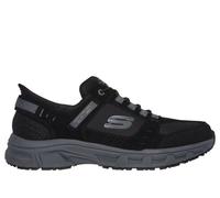 Skechers Men's Slip-ins Relaxed Fit: Oak Canyon Sneaker in Black/Charcoal, Size 7 | Leather/Textile/Synthetic