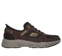 Skechers Men's Slip-ins Relaxed Fit: Oak Canyon Sneaker in Brown/Black, Size 6.5 | Leather/Textile/Synthetic