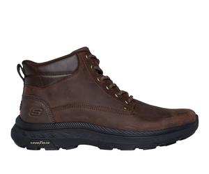 Skechers Men's Slip-ins Relaxed Fit: Pollard - Waylon Boots in Cocoa, Size 8 | Leather/Synthetic/Metal