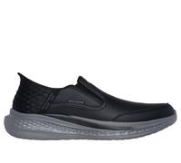 Skechers Men's Slip-ins Relaxed Fit: Slade - Cooper Slip-On Shoes in Black, Size 10.5 | Leather/Synthetic/Textile