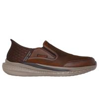 Skechers Men's Slip-ins Relaxed Fit: Slade - Cooper Slip-On Shoes in Brown, Size 10.5 | Leather/Synthetic/Textile