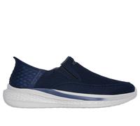 Skechers Men's Slip-ins Relaxed Fit: Slade - Deacon Sneaker in Navy Blue, Size 8 | Textile/Synthetic, Vegan, Machine Washable