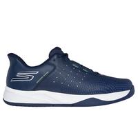 Skechers Men's Slip-ins Relaxed Fit: Viper Court Reload - Pickleball Sneaker in Navy Blue/Yellow, Size 9 | Synthetic, Vegan, Machine Washable , Arch F