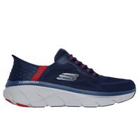 Skechers Men's Slip-ins RF: D'Lux Walker 2.0 - Rezinate Sneaker in Navy Blue/Red, Size 10 | Textile/Synthetic, Vegan, Machine Washable