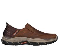 Skechers Slip Ins Respected CDB Brown Mens Slip-on Shoes 204810 in a Plain Leather in Size 7.5