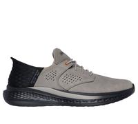 Skechers Men's Slip-ins RF: Slade - Macklin Sneaker in Cement, Size 8.5 | Leather/Textile/Synthetic
