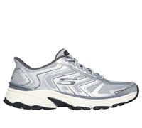 Skechers Men's Slip-ins: Stamina Sport Sneaker in Silver/Gray, Size 8 | Leather/Synthetic/Textile