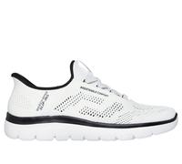 Skechers Men's Slip-ins: Summits - Perfo Sneaker in White/Black, Size 8.5 | Textile/Synthetic, Vegan, Machine Washable