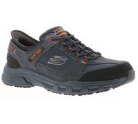 Skechers Men's Oak Canyon Consistent Winner Hiking Shoe, Navy Leather/Textile/Orange Trim, 11 UK