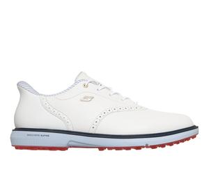 Skechers Men's Slip-ins Waterproof: GO GOLF Prestige SL Golf Shoes in White/Navy Blue, Size 10.5 | Leather/Synthetic/Textile, Arch Fit
