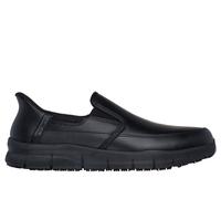 Skechers Men's Slip-ins Work: Nampa - Broxtin Sneaker in Black, Size 9 | Leather/Synthetic/Textile